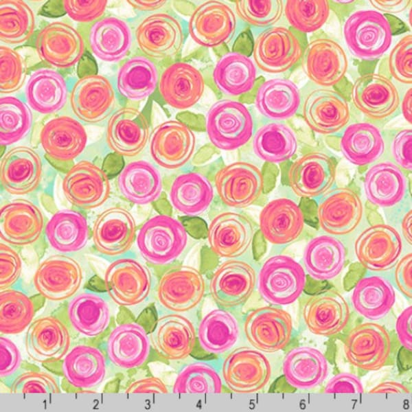 Robert Kaufman - Cotton Lawn Fabric - Wishwell Lawns - Florals Primrose Fabric by Vanessa Lillrose and Linda Fitch