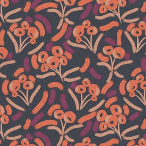 Canvas Stoff - Glory - Luella - Blackberry Punch Ungebleichter Leinwandstoff von Megan Carter