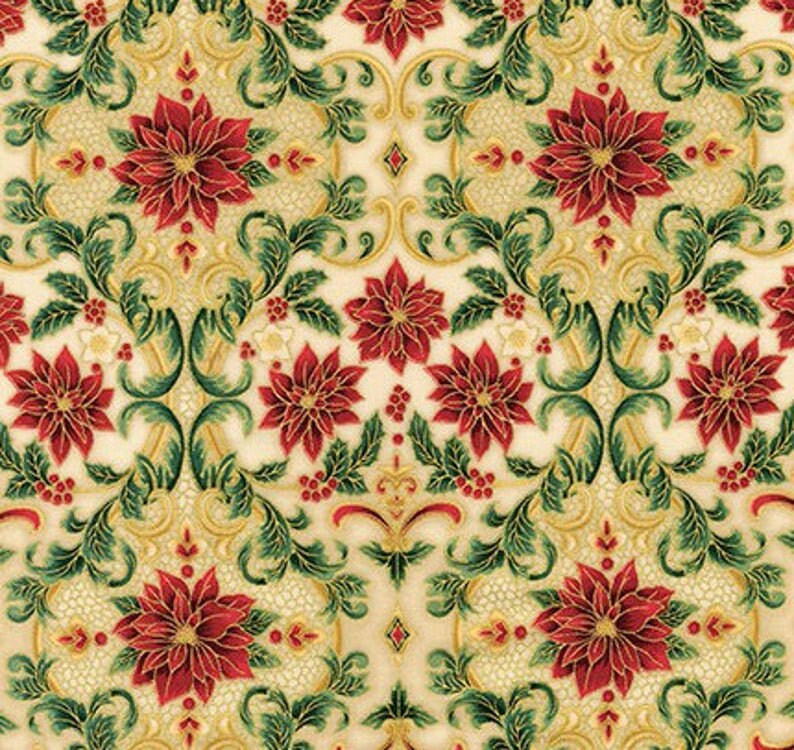 Robert Kaufman Holiday Flourish 12 Metallic Cotton Fabrics | Etsy Australia