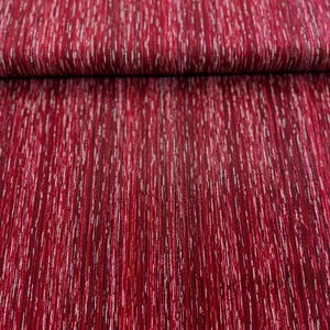 Holiday Wishes - Stripe Crimson/Silver Metallic - Cotton Fabric image 4