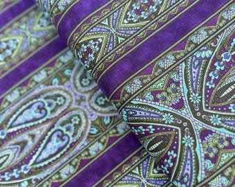 Casablanca - Border Blue Fabric by Jinny Beyer - Cotton Fabric