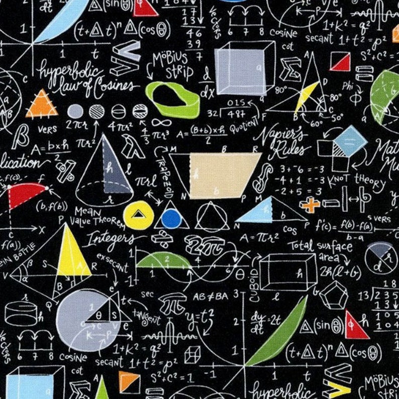 Math & Science - Mathematics Fabric by Gail Cadden - Cotton Fabric - Etsy