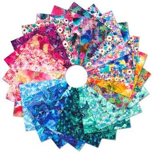 Artful Blooms Complete Collection Charm Pack by Studio RK - 42, 5&quot; x 5&quot; Precut Fabric Squares