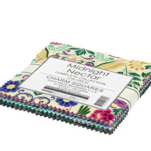 Midnight Nectar Charm Pack - 42, 5" x 5" Precut Fabric Squares