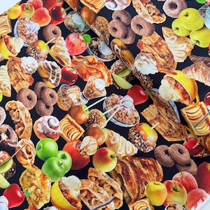 Cider House - Apple Harvest Desserts Black/Multi Fabric by Kanvas Studio - Cotton Fabric