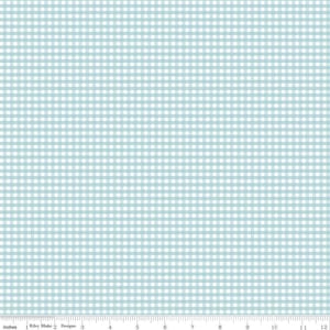 1/8 Inch Small Gingham Check Aqua - Cotton Fabric