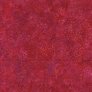 Sea Foam - Leaf Vine - Shades of Dark Pink Batik Fabric - Cotton Fabric
