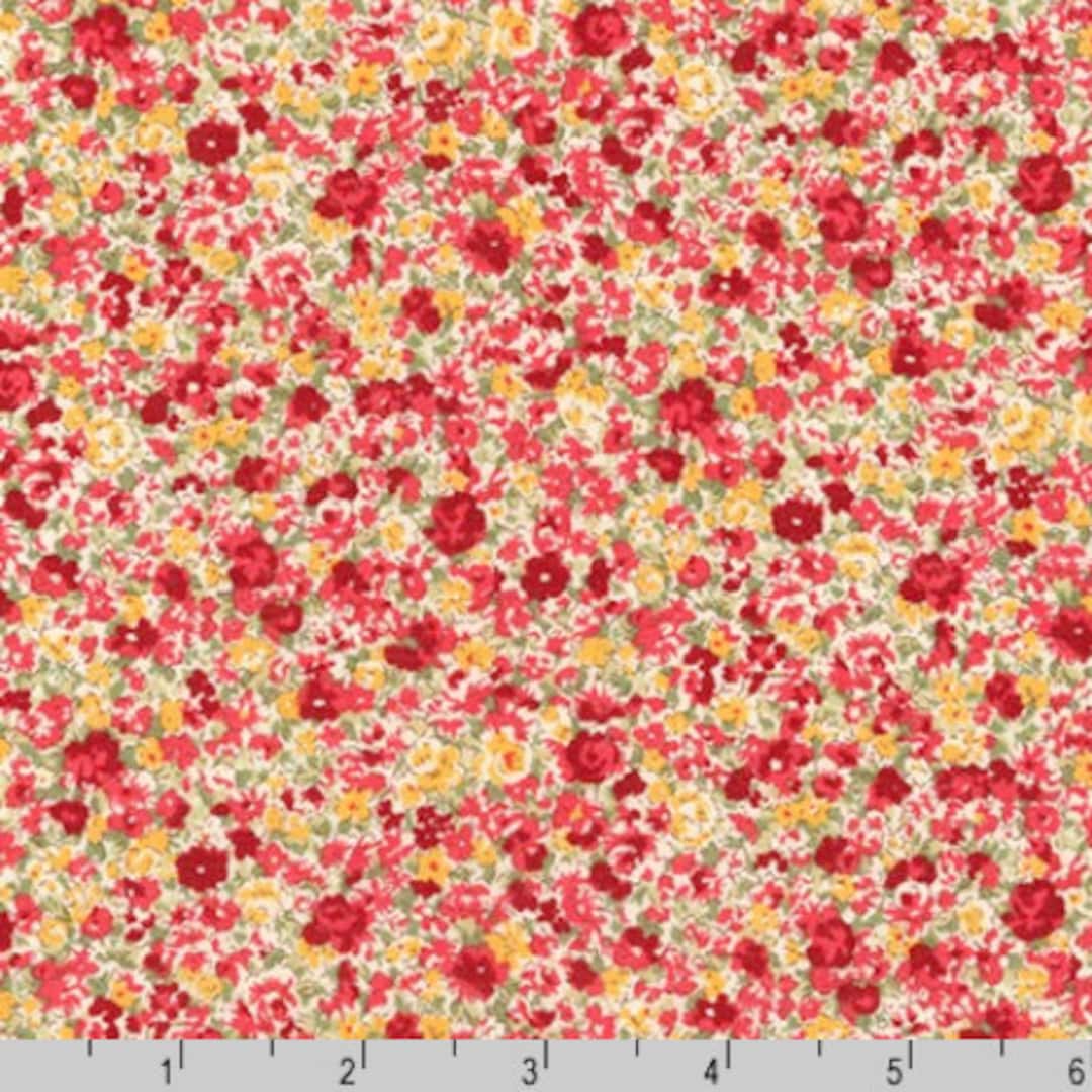 Robert Kaufman Cotton Lawn Sevenberry Petite Garden Lawn Red Fabric