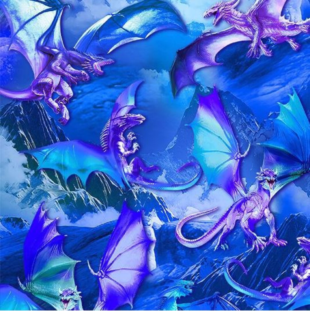 Fantasy Dragons Cotton Fabric - Etsy