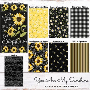 Timeless Treasures - You Are My Sunshine - Cotton Fabrics by Gail Cadden - Yardage and Panel