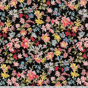 Tessuto Cotton Lawn - Tessuto Sevenberry Petite Garden Lawn nero - Tessuto Cotton Lawn