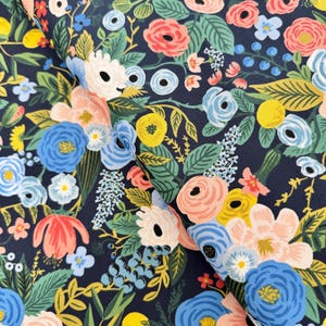 Wildwood - Garden Party Navy Fabric by Rifle Paper Co. - Cotton Fabric