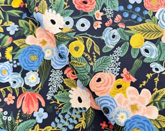 Wildwood - Garden Party Navy Fabric by Rifle Paper Co. - Cotton Fabric