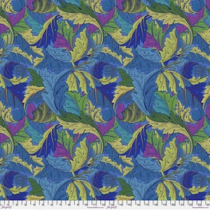 Kaffe and Morris & Co - Tela Acanthus Cobalt - Tela de algodón