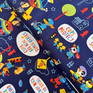 Cops and Robbers - Main Navy Fabric by Shawn Wallace - Cotton Fabric