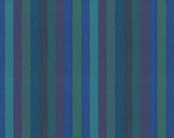 Kaffe Fassett Woven Stripes - Breiter Streifen - Blau von Philips - garngefärbter Baumwollstoff