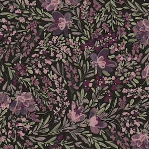 Canvas Fabric - RJR Fabrics - Butterflies In The Garden - Flowers In The Breeze - Imperial Purple Unbleached Canvas Fabric