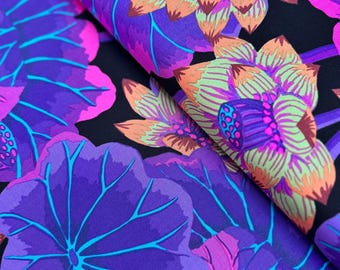 Kaffe Fassett Seeblüten Stoff: Schwarz Floral Quilting Baumwolle
