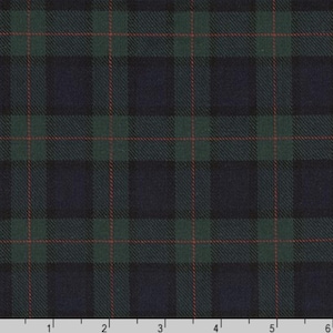 57&quot; Width - Sevenberry Classic Plaid Twill - Hunter Yarn Dyed Twill Fabric
