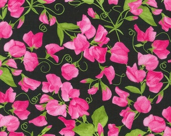 Robert Kaufman - Cotton Lawn - Flowerhouse Penelope Lawns - Florals Onyx Fabric by Debbie Beaves - Cotton Lawn Fabric