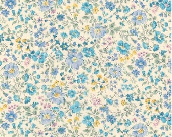 Robert Kaufman - Cotton Lawn - Sevenberry Petite Garden Lawn Blue Fabric - Cotton Lawn Fabric