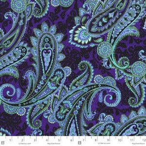 RJR Fabrics - Casablanca - Paisley Blue Fabric by Jinny Beyer - Cotton Fabric