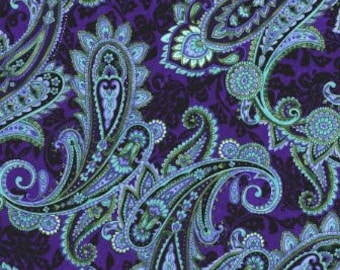 RJR Fabrics - Casablanca - Paisley Blue Fabric by Jinny Beyer - Cotton Fabric