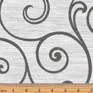 Palermo - Ceramic Swirl - Light/Dark Grey Fabric by Greta Lynn - Cotton Fabric
