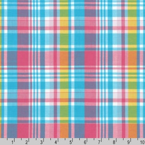 Robert Kaufman - 56" Width - Mad for Madras Plaid Yarn Dyed - Candy Pink Fabric - Cotton Fabric