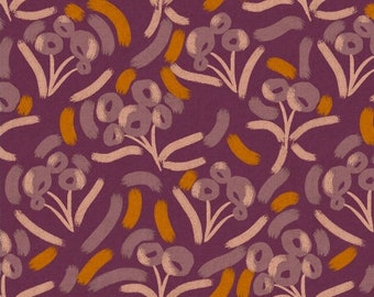 Tela de lona con estampado floral de arándanos - Luella Glory de Megan Carter