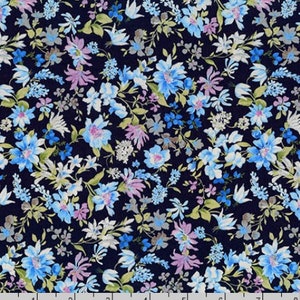 Tessuto Cotton Lawn - Tessuto Sevenberry Petite Garden Lawn Navy - Tessuto Cotton Lawn