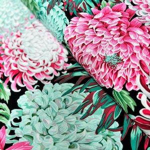 Kaffe Fassett Collective Classics - Japanese Chrysanthemum Blush Fabric by Philip Jacobs - Cotton Fabric