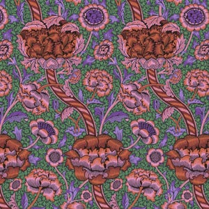 Kaffe and Morris & Co - Wandle - Red Fabric - Cotton Fabric
