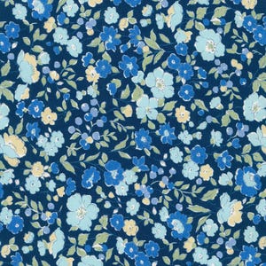 Sevenberry Petite Garden Blues - Fiori Blu - Tessuto di cotone