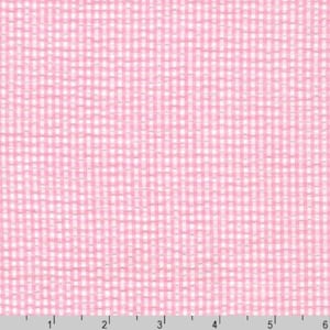 Seersucker Check Pink Fabric - Width 56&quot; - Cotton & Polyester Blend