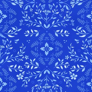 Bequest - Music Box Potter&#39;s Blue Fabric by Briar Hill Designs - Cotton Fabric