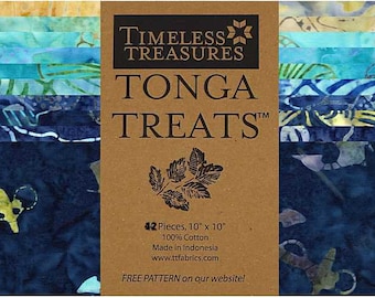 Tela batik Scuba de 25 cm - Tonga Treats Layer Cake (42 piezas)