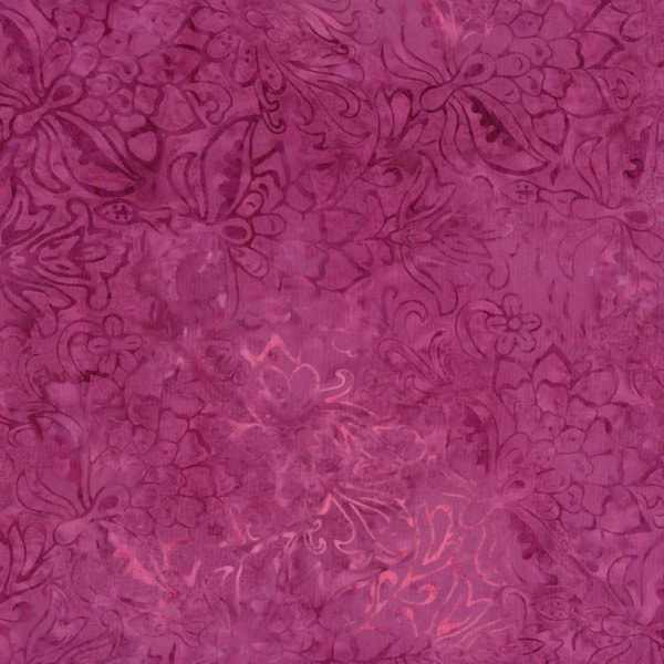 RJR Fabrics - Best Of Malam Batiks - Faberge Large - Raspberry Fabric by Jinny Beyer - Cotton Batik Fabric