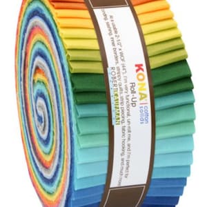 Kona Cotton, Summer &#39;13 Palette Roll-Up/Jelly Roll - 40, 2.5&quot; x 42&quot; Precut Strips