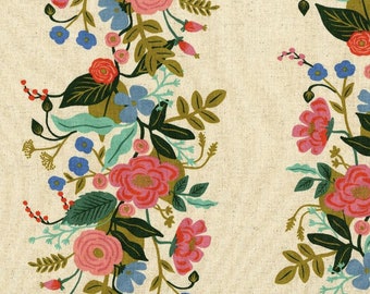 Canvas Fabrics - Cotton + Steel - English Garden - Floral Vines Cream Canvas Fabric by Rifle Paper Co.