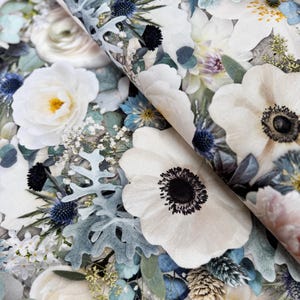 Farmhouse Blooms - Floral Blooms Digital Print Fabric by Hoffman Fabrics - Cotton Fabric - 43&quot; Wide