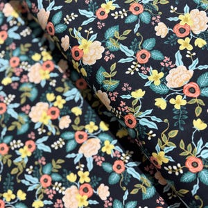 Primavera - Birch Black Fabric by Rifle Paper Co. - Cotton Fabric