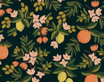 Tela de lona - Primavera - Citrus Floral Black de Rifle Paper Co.