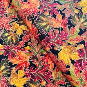 Fall is in the Air - Allover Metallic Autumn Leaves - Timeless Treasures - Autumn Quilting Cotton Fabric