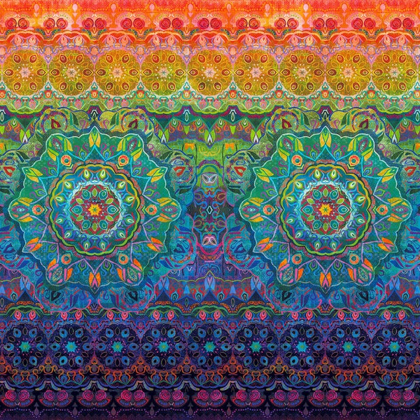 RJR Fabrics - Flourish - Woven Rainbow - Multi Fabric - Digital Print - Cotton Fabric