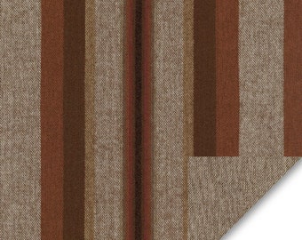 Stripes Mocha Cotton Flannel Fabric - Taos Flannel