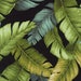 Barkcloth - Robert Kaufman - Sevenberry Island Paradise Barkcloth - Leaves on Black - Barkcloth Fabric