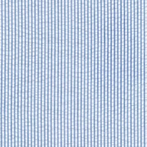 Seersucker Stripe Denim Blue Fabric - Width 56" - Cotton & Polyester Blend