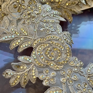 Verziertes Silber und Gold, Spitzenbesatz für die Hochzeit, Spitzenbesatz für die Braut, Spitzenbesatz für die Braut