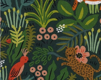 Tela de lona - Algodón + Acero - Menagerie - Jungle Hunter Canvas Fabric de Rifle Paper Co.